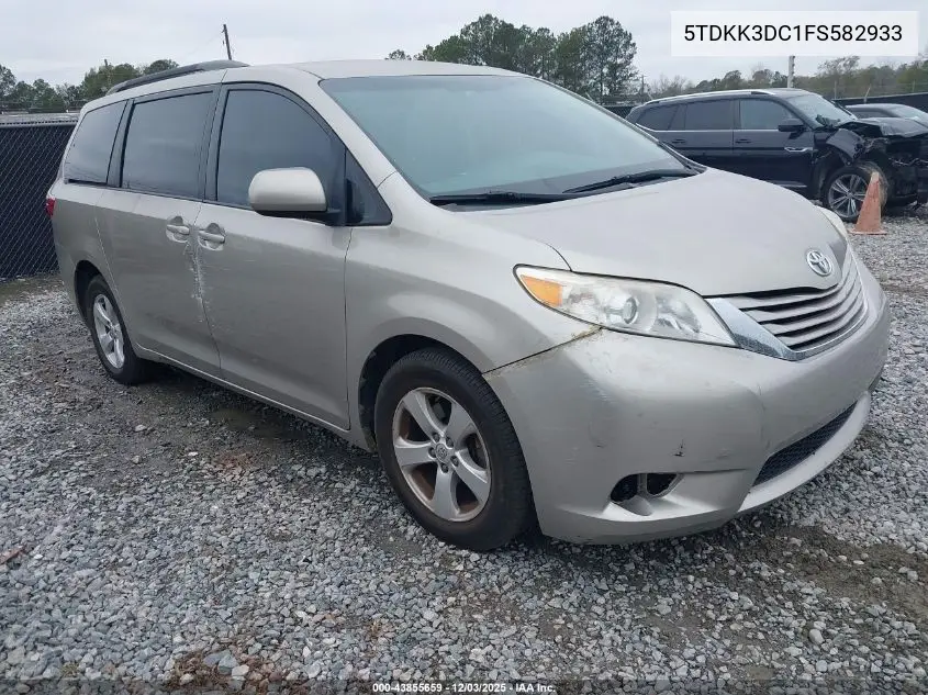 5TDKK3DC1FS582933 2015 Toyota Sienna Le 8 Passenger