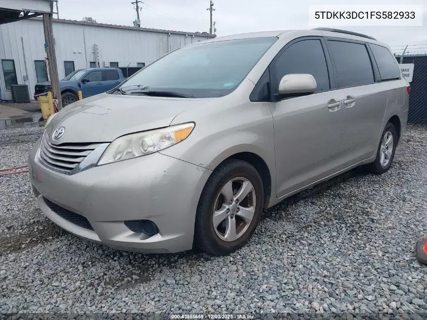 5TDKK3DC1FS582933 2015 Toyota Sienna Le 8 Passenger