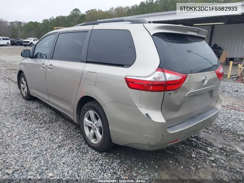 5TDKK3DC1FS582933 2015 Toyota Sienna Le 8 Passenger