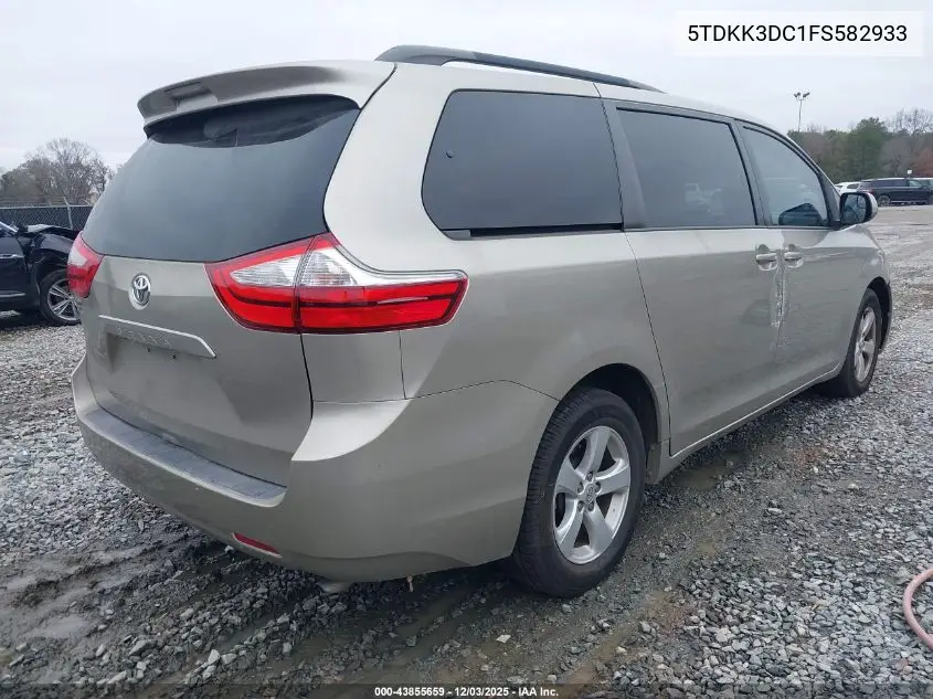 5TDKK3DC1FS582933 2015 Toyota Sienna Le 8 Passenger