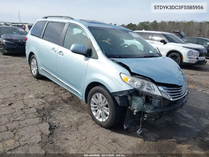 2015 Toyota Sienna Xle 8 Passenger VIN: 5TDYK3DC3FS585956 Lot: 44402696