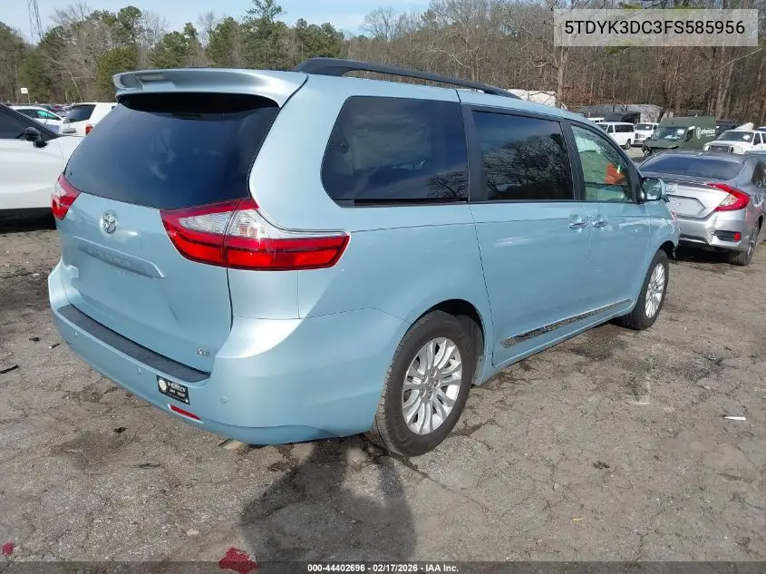 2015 Toyota Sienna Xle 8 Passenger VIN: 5TDYK3DC3FS585956 Lot: 44402696