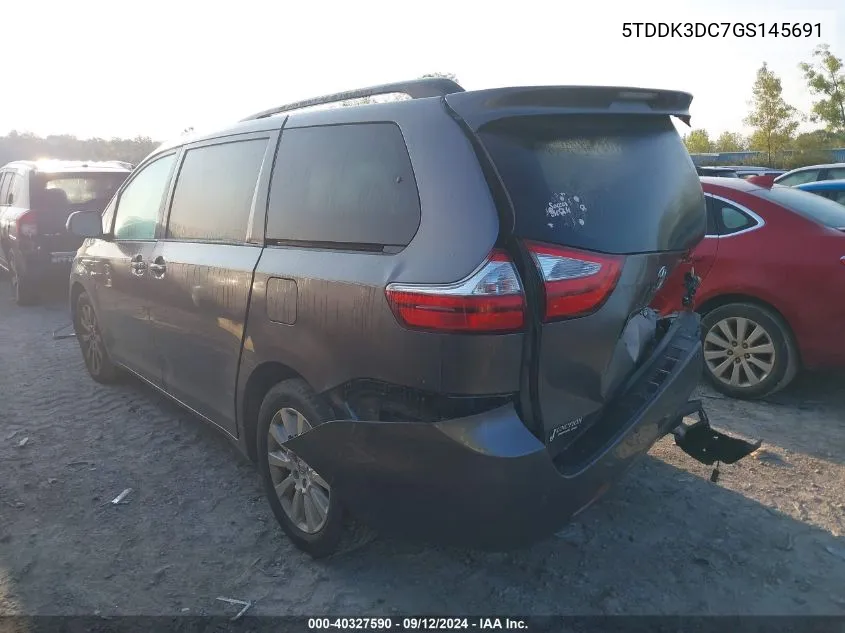 5TDDK3DC7GS145691 2016 Toyota Sienna Xle/Limited