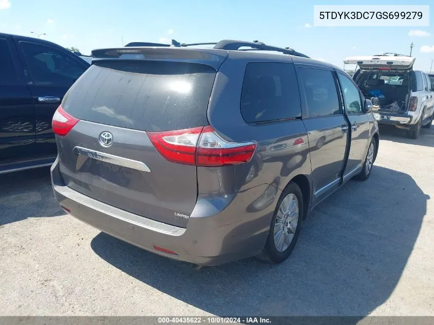 5TDYK3DC7GS699279 2016 Toyota Sienna Limited Premium 7 Passenger