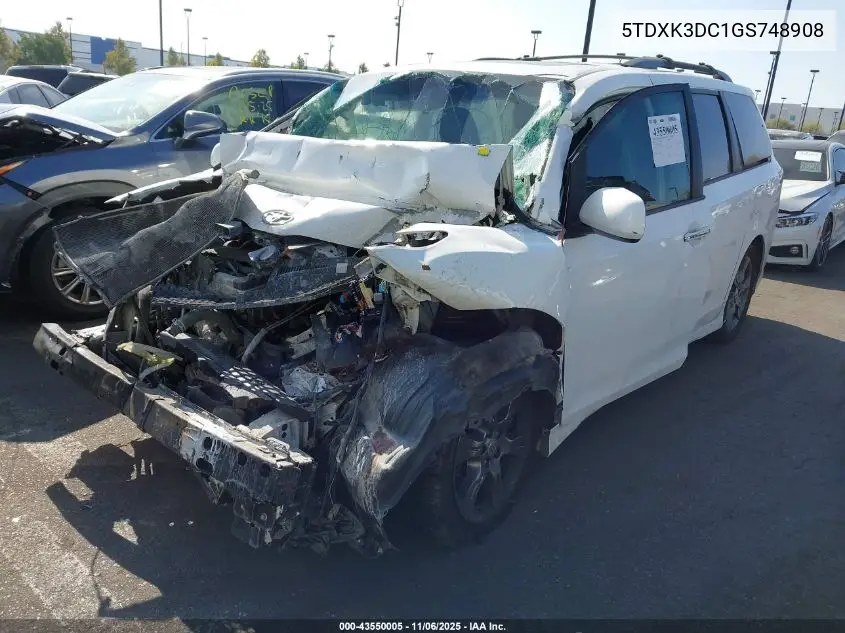 5TDXK3DC1GS748908 2016 Toyota Sienna Se 8 Passenger