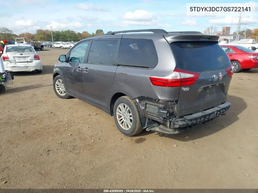 5TDYK3DC7GS722141 2016 Toyota Sienna Xle 8 Passenger