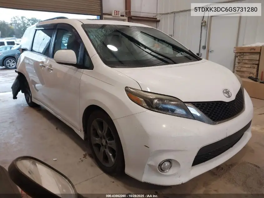 5TDXK3DC6GS731280 2016 Toyota Sienna Se Premium 8 Passenger