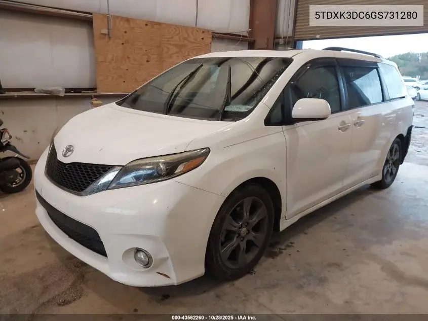 5TDXK3DC6GS731280 2016 Toyota Sienna Se Premium 8 Passenger