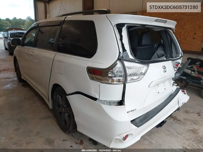 5TDXK3DC6GS731280 2016 Toyota Sienna Se Premium 8 Passenger