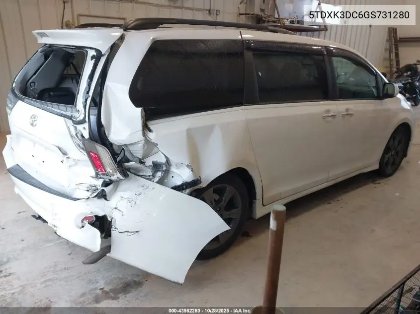 5TDXK3DC6GS731280 2016 Toyota Sienna Se Premium 8 Passenger
