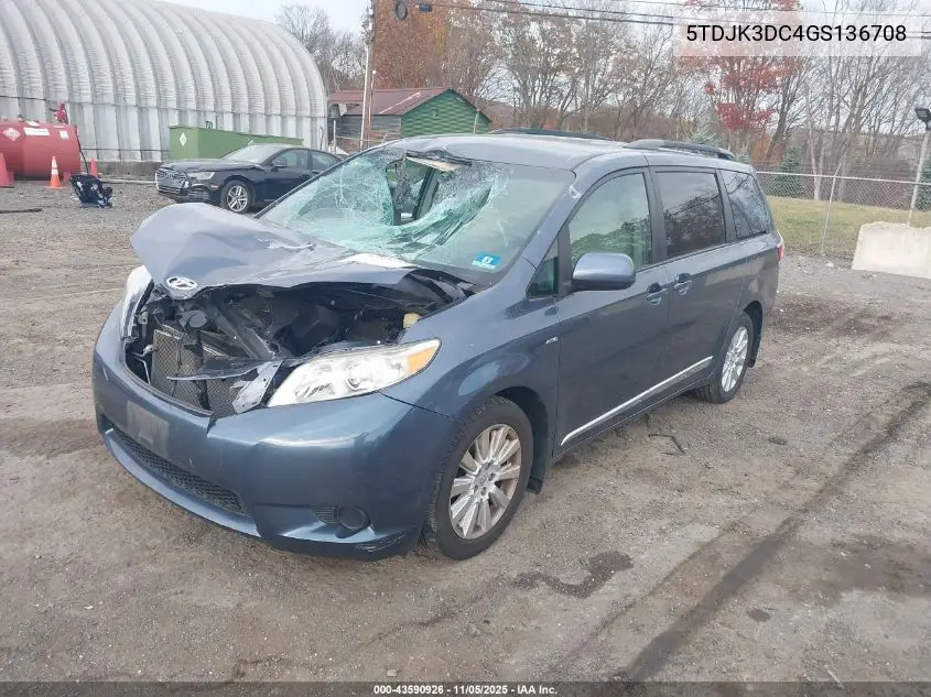 5TDJK3DC4GS136708 2016 Toyota Sienna Le 7 Passenger