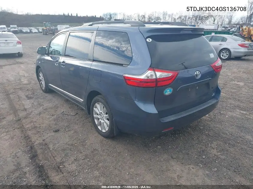 5TDJK3DC4GS136708 2016 Toyota Sienna Le 7 Passenger