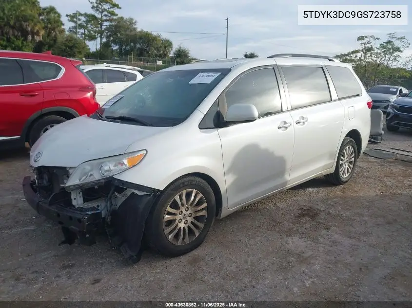5TDYK3DC9GS723758 2016 Toyota Sienna Xle 8 Passenger