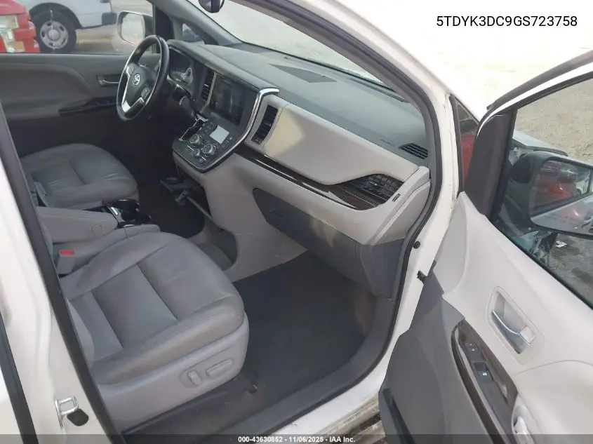 5TDYK3DC9GS723758 2016 Toyota Sienna Xle 8 Passenger