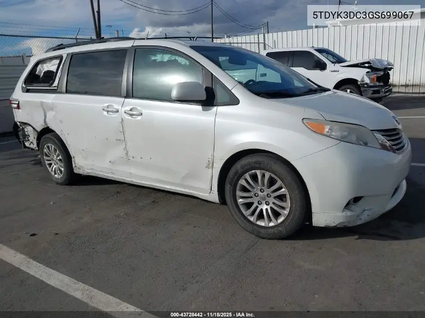 5TDYK3DC3GS699067 2016 Toyota Sienna Xle 8 Passenger