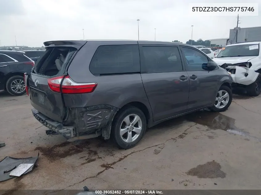 5TDZZ3DC7HS775746 2017 Toyota Sienna L 7 Passenger