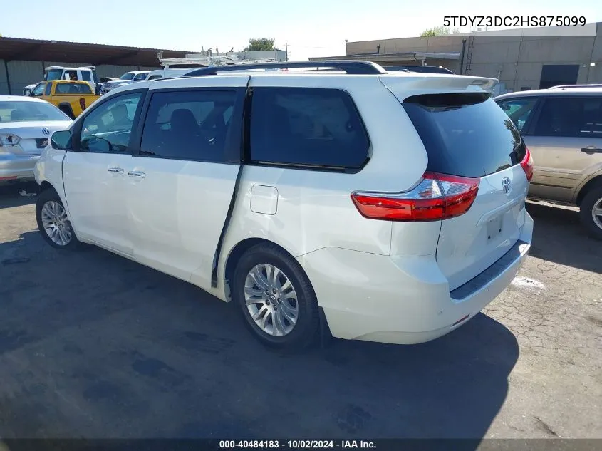 5TDYZ3DC2HS875099 2017 Toyota Sienna Xle Premium 8 Passenger