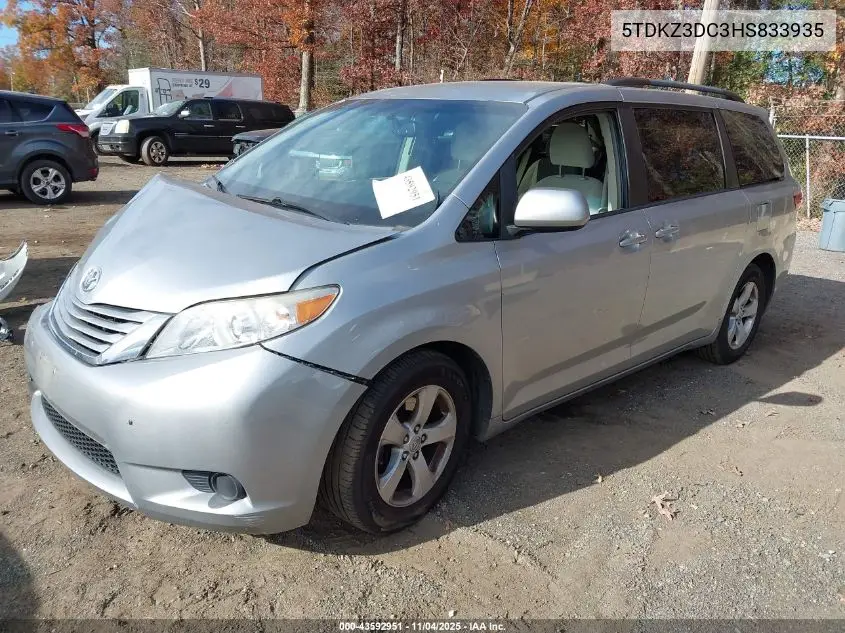 5TDKZ3DC3HS833935 2017 Toyota Sienna Le 8 Passenger
