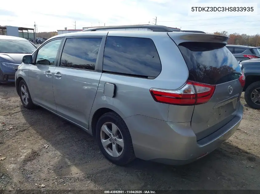 5TDKZ3DC3HS833935 2017 Toyota Sienna Le 8 Passenger