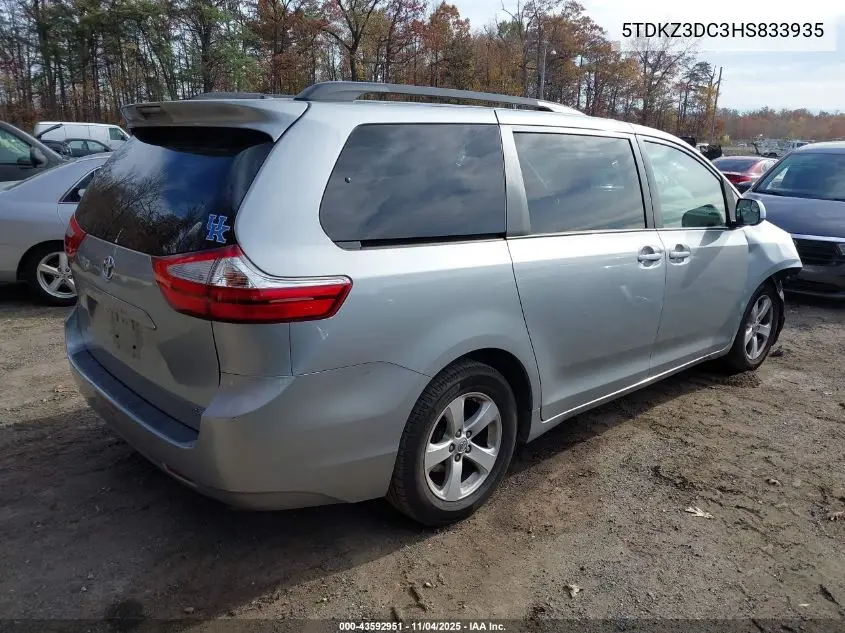 5TDKZ3DC3HS833935 2017 Toyota Sienna Le 8 Passenger