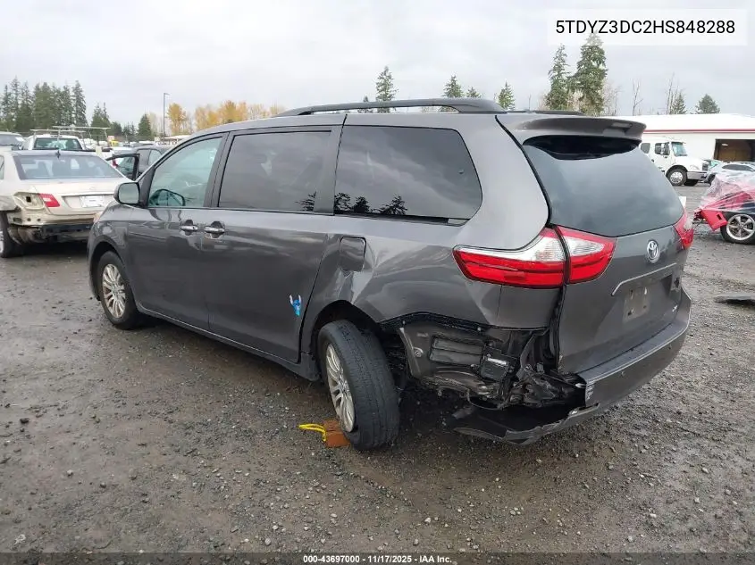 5TDYZ3DC2HS848288 2017 Toyota Sienna Xle 8 Passenger