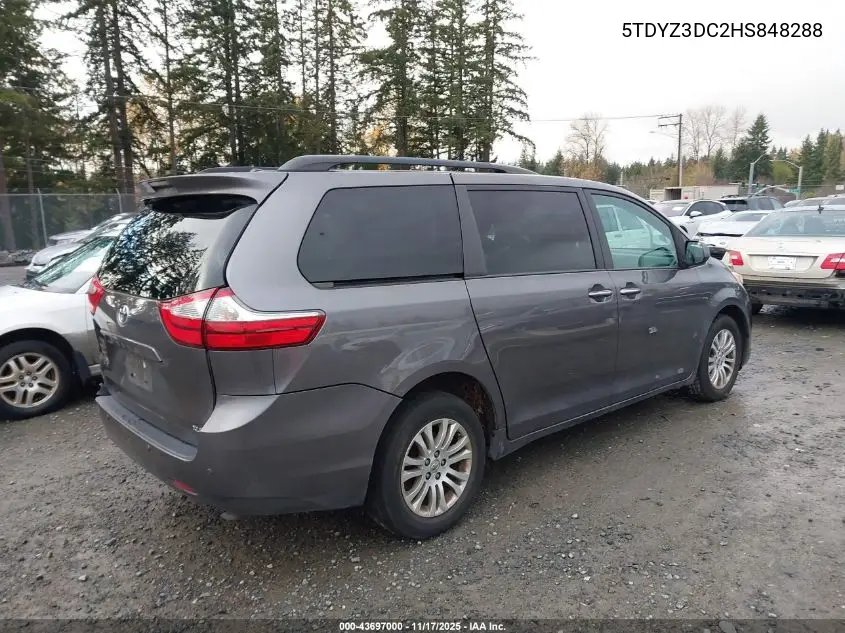 5TDYZ3DC2HS848288 2017 Toyota Sienna Xle 8 Passenger