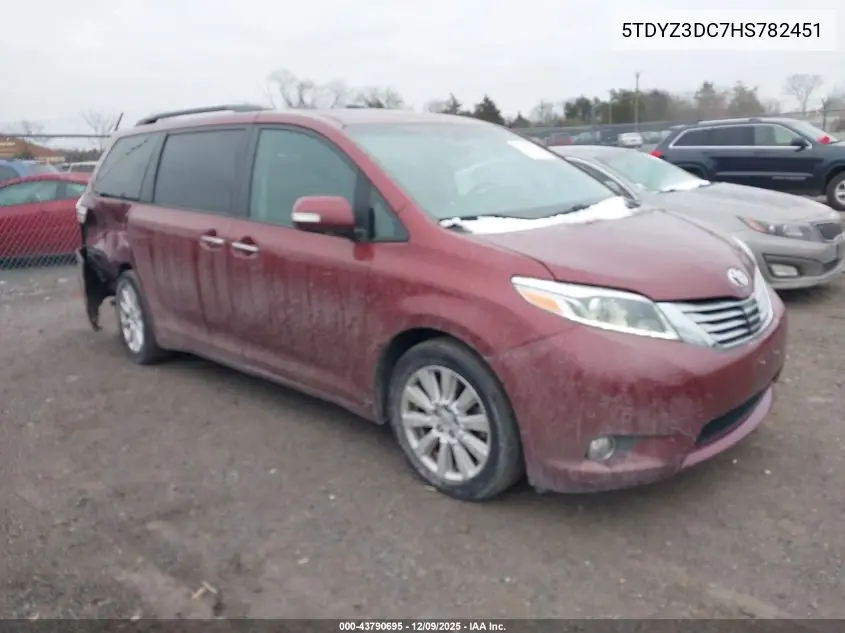 5TDYZ3DC7HS782451 2017 Toyota Sienna Limited Premium 7 Passenger