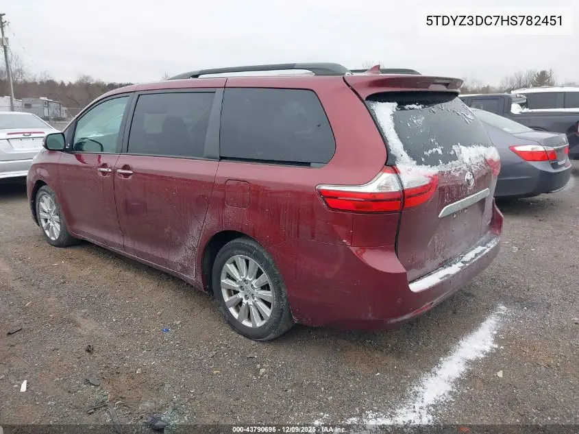 5TDYZ3DC7HS782451 2017 Toyota Sienna Limited Premium 7 Passenger