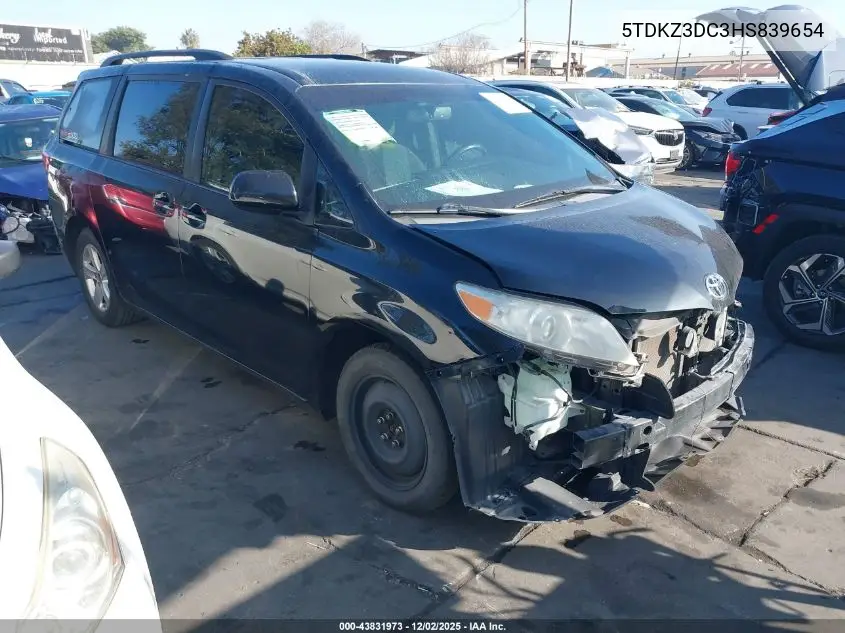 5TDKZ3DC3HS839654 2017 Toyota Sienna Le 8 Passenger