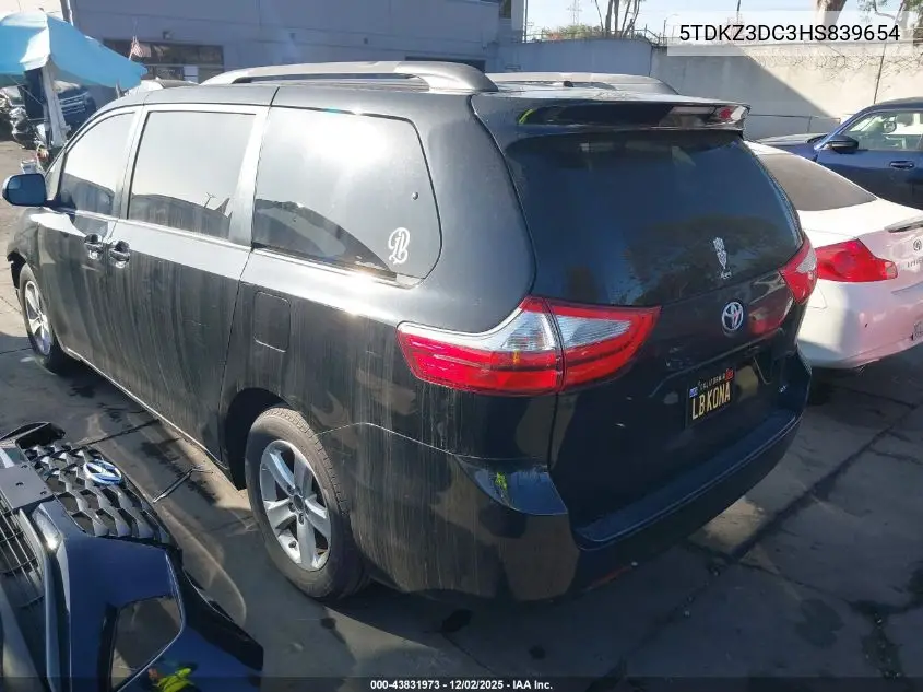 5TDKZ3DC3HS839654 2017 Toyota Sienna Le 8 Passenger