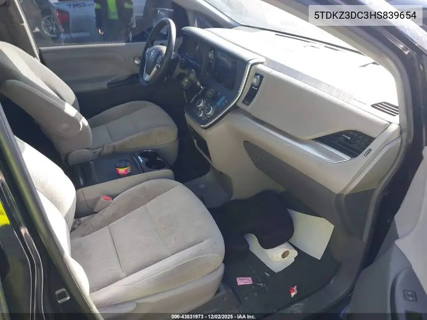 5TDKZ3DC3HS839654 2017 Toyota Sienna Le 8 Passenger