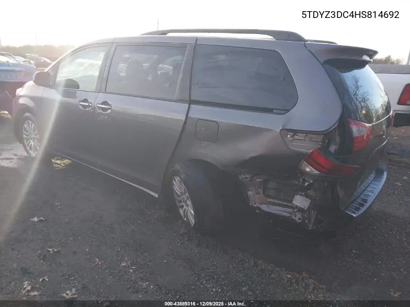 5TDYZ3DC4HS814692 2017 Toyota Sienna Xle 8 Passenger