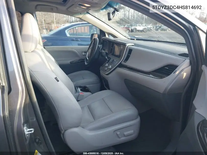 5TDYZ3DC4HS814692 2017 Toyota Sienna Xle 8 Passenger