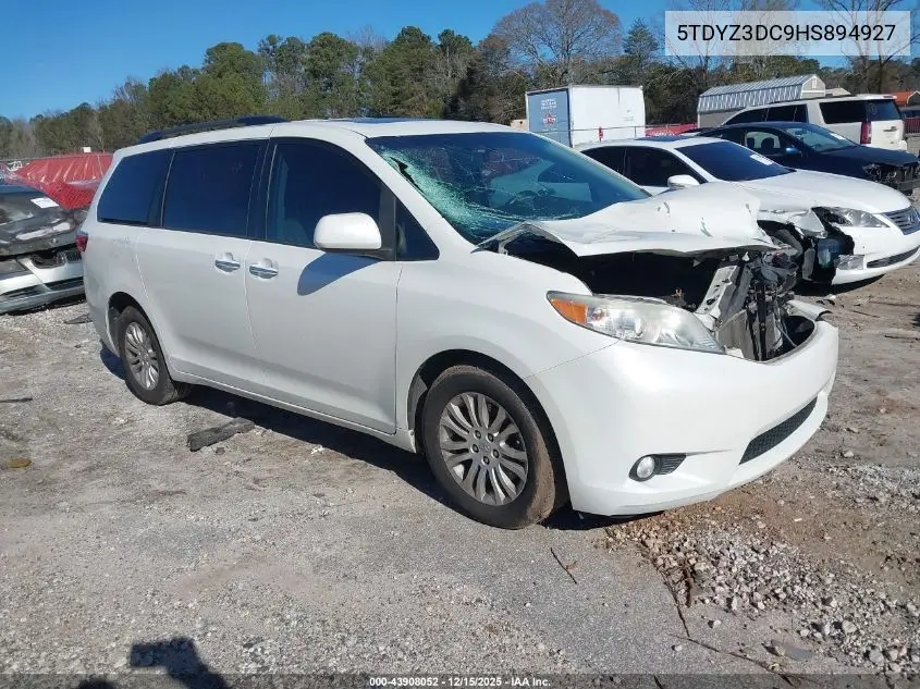 5TDYZ3DC9HS894927 2017 Toyota Sienna Xle Premium 8 Passenger
