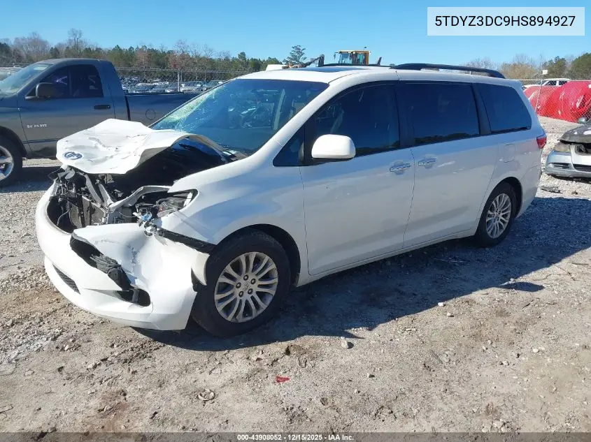 5TDYZ3DC9HS894927 2017 Toyota Sienna Xle Premium 8 Passenger