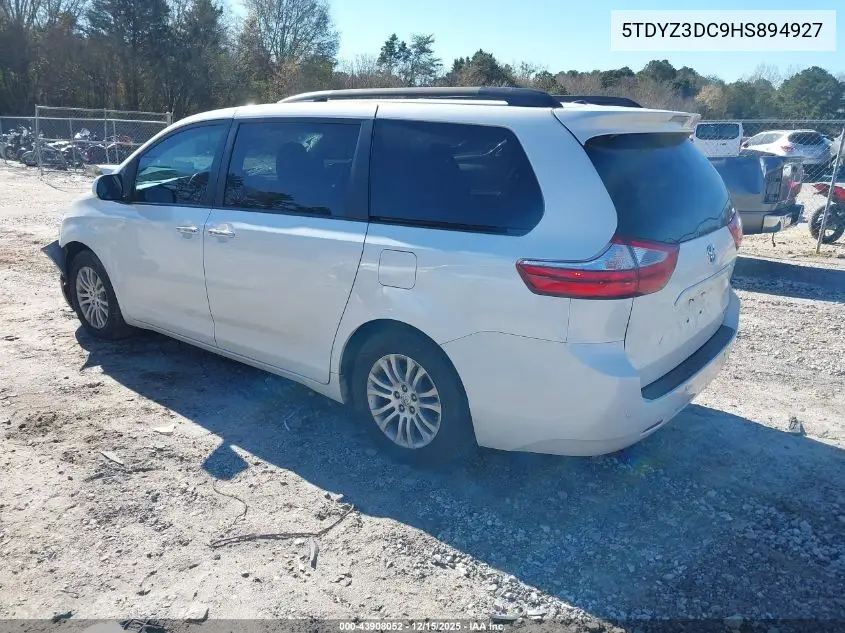 5TDYZ3DC9HS894927 2017 Toyota Sienna Xle Premium 8 Passenger
