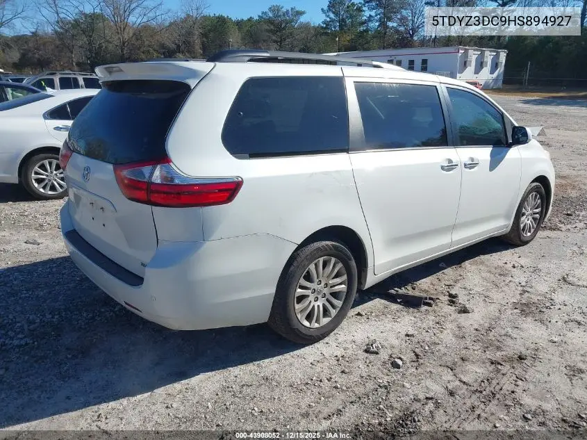 5TDYZ3DC9HS894927 2017 Toyota Sienna Xle Premium 8 Passenger