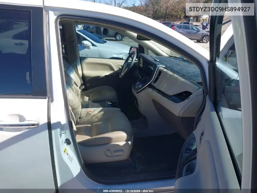 5TDYZ3DC9HS894927 2017 Toyota Sienna Xle Premium 8 Passenger