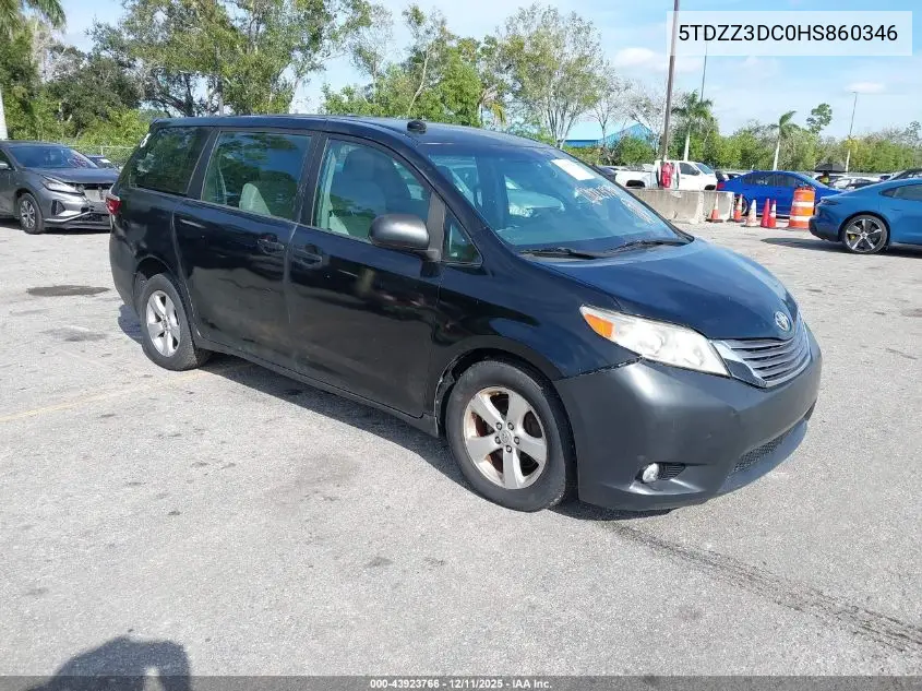 5TDZZ3DC0HS860346 2017 Toyota Sienna L 7 Passenger