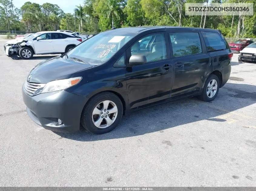 5TDZZ3DC0HS860346 2017 Toyota Sienna L 7 Passenger