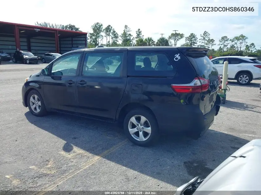 5TDZZ3DC0HS860346 2017 Toyota Sienna L 7 Passenger