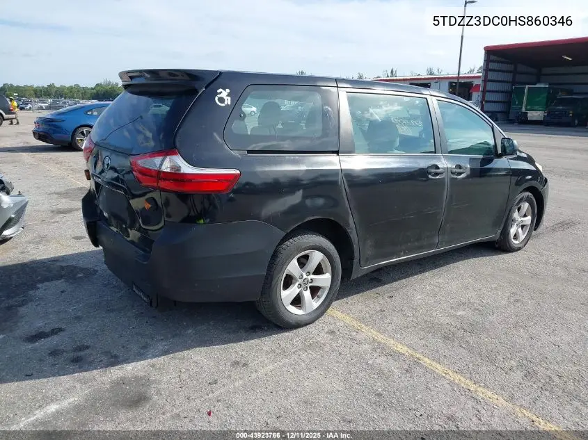 5TDZZ3DC0HS860346 2017 Toyota Sienna L 7 Passenger