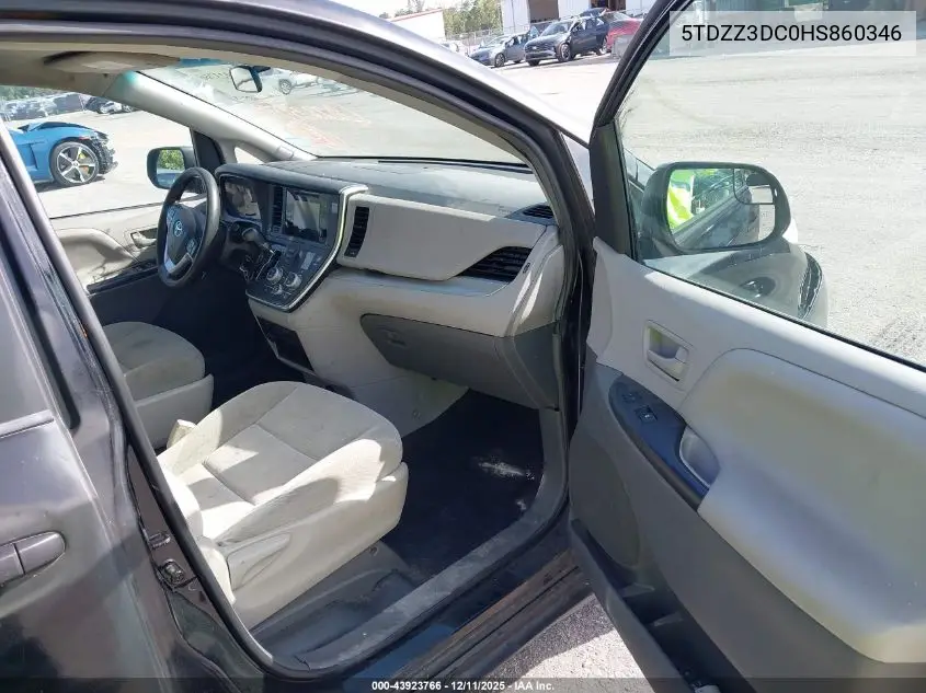5TDZZ3DC0HS860346 2017 Toyota Sienna L 7 Passenger