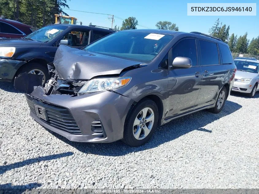 5TDKZ3DC6JS946140 2018 Toyota Sienna Le 8 Passenger