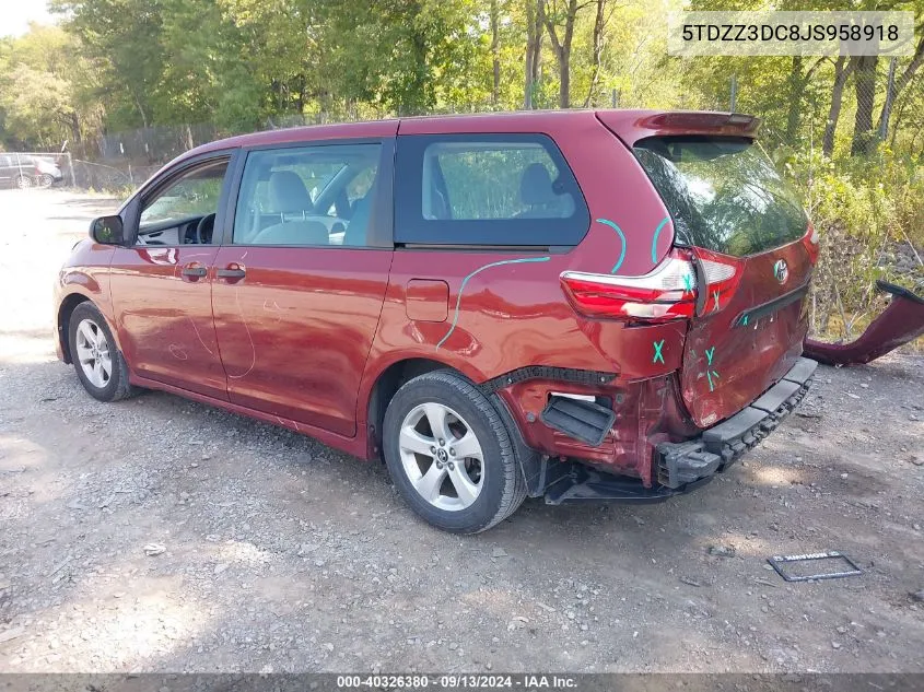 5TDZZ3DC8JS958918 2018 Toyota Sienna L 7 Passenger