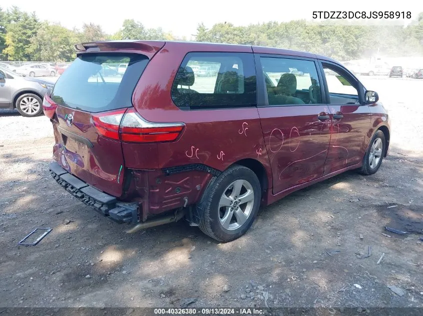 5TDZZ3DC8JS958918 2018 Toyota Sienna L 7 Passenger