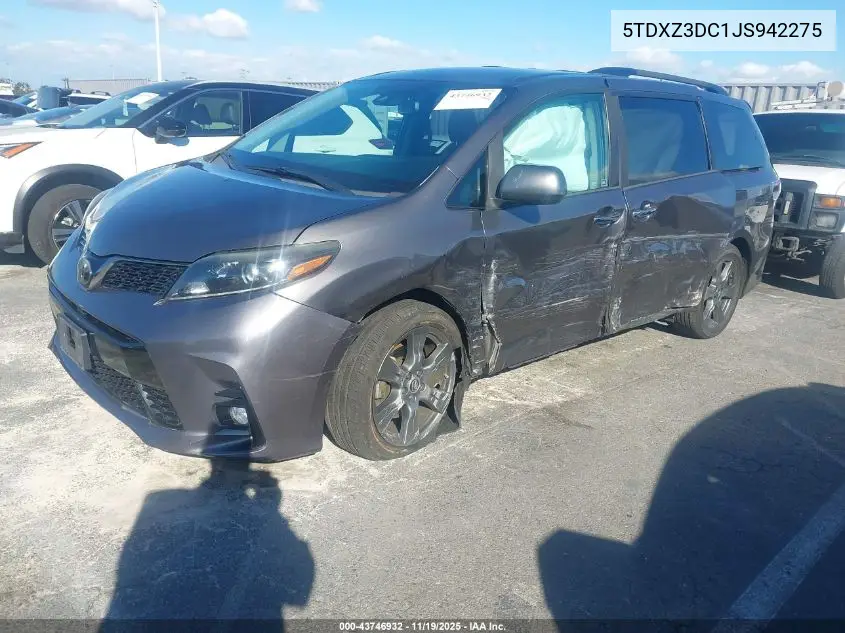 5TDXZ3DC1JS942275 2018 Toyota Sienna Se 8 Passenger