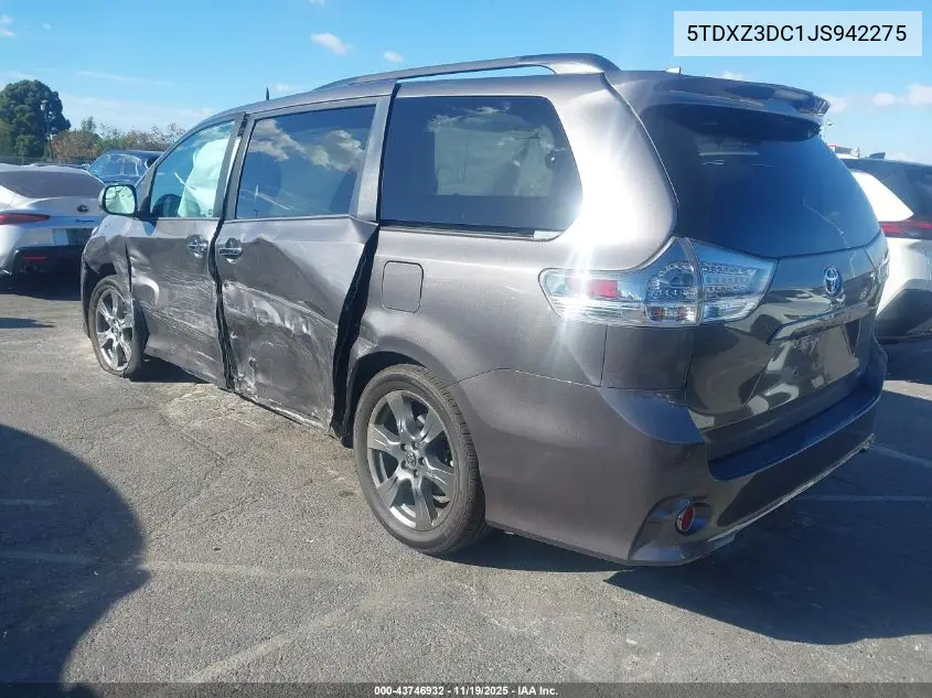 5TDXZ3DC1JS942275 2018 Toyota Sienna Se 8 Passenger