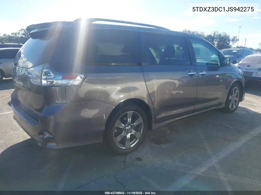 5TDXZ3DC1JS942275 2018 Toyota Sienna Se 8 Passenger
