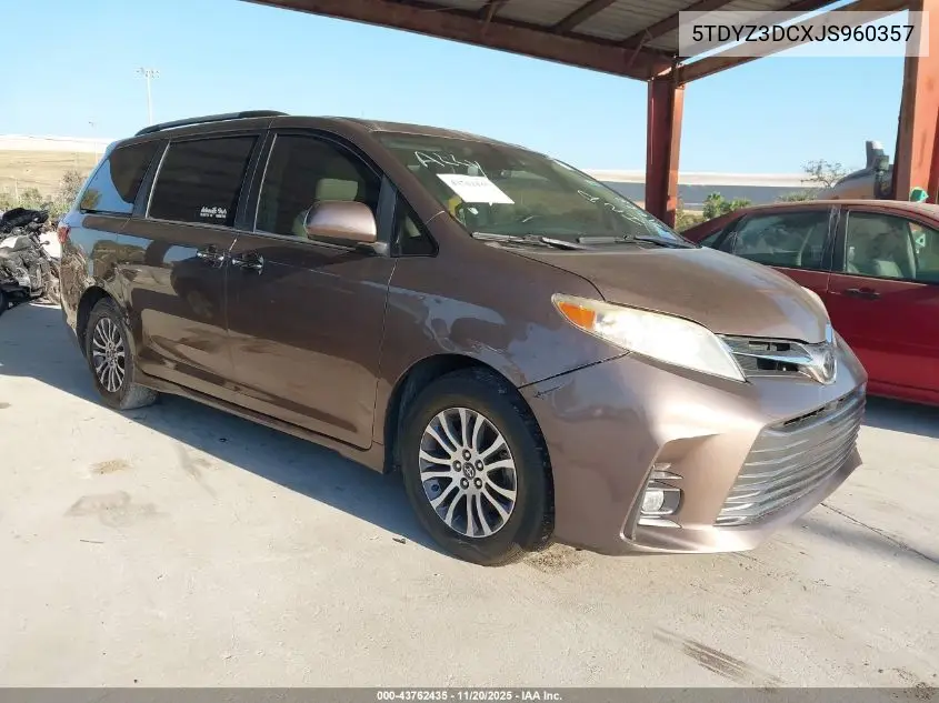 5TDYZ3DCXJS960357 2018 Toyota Sienna Xle 8 Passenger